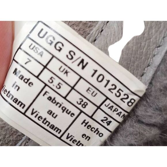 UGG Joely Wedge Boot 1012528 Gray Leather Zip Waterproof Lined Boots Size 7 - Picture 12 of 12